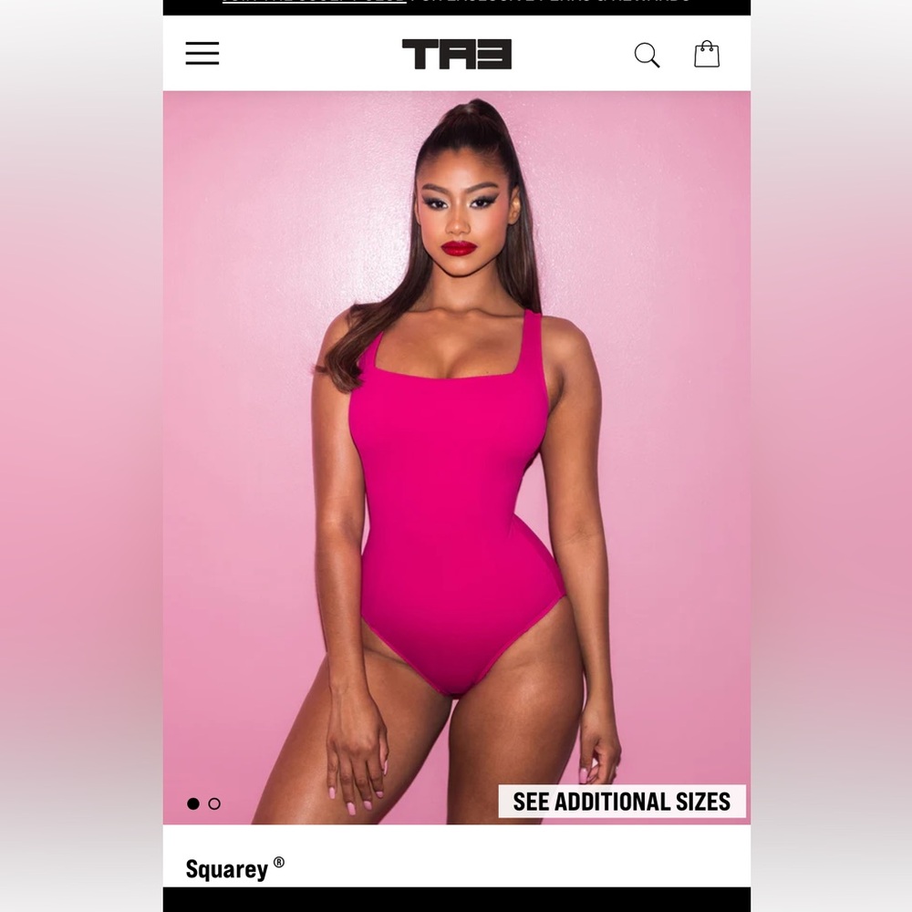 TA3 Hot Pink Squarey Swimsuit - BNWT - L
